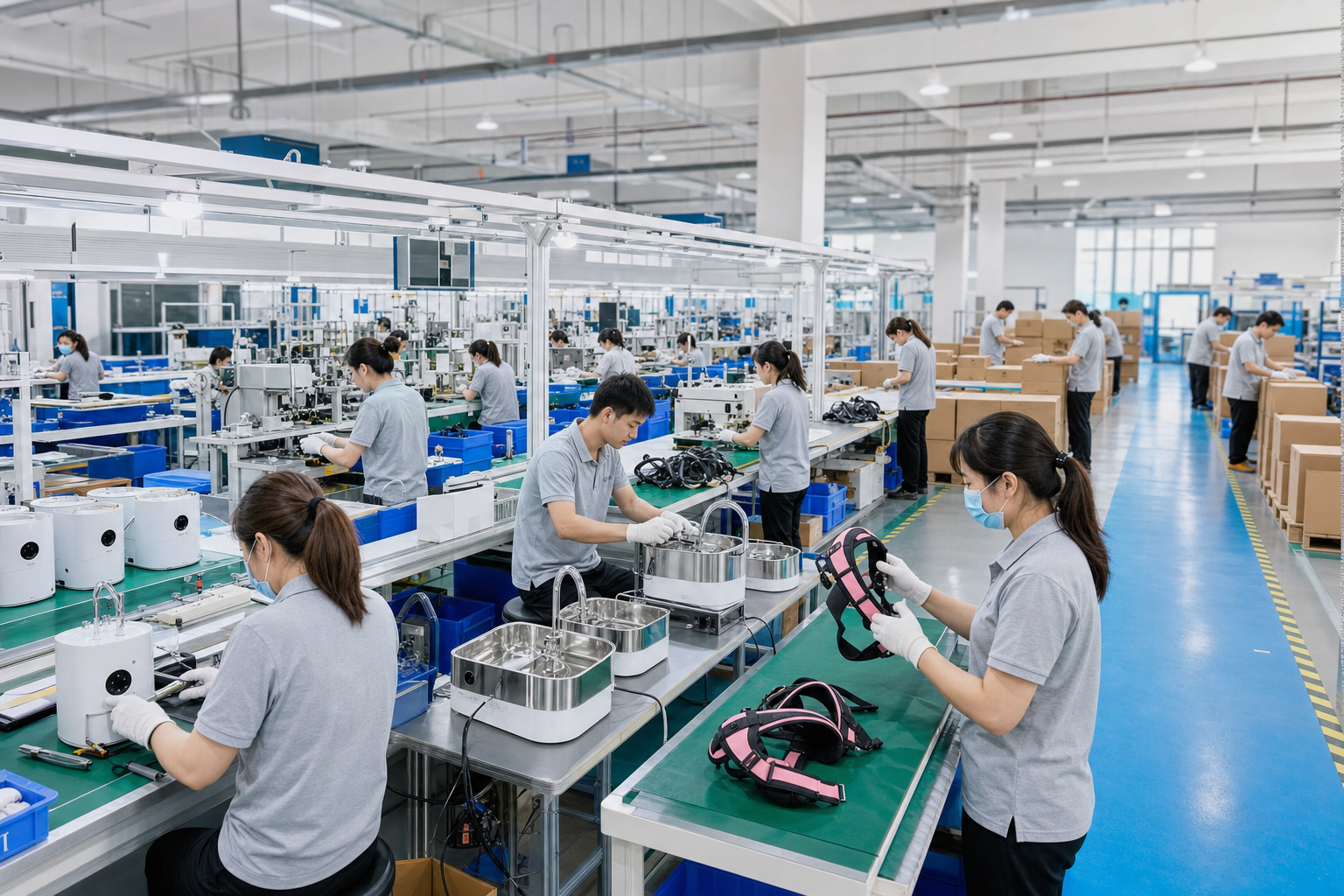 Pet product assembly, inspection and export packing facility